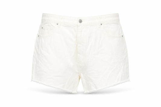 Marks & Spencer Women White UK 20 Mom High Rise Denim Shorts