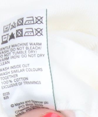 Marks & Spencer Women White UK 20 Mom High Rise Denim Shorts
