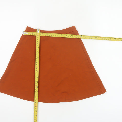 American Apparel Women Orange XS A-Line Mini Stretch Jersey Skirt