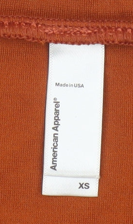 American Apparel Women Orange XS A-Line Mini Stretch Jersey Skirt