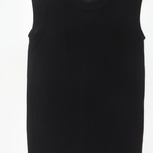 Mango Women Black M Sleeveless Sheath Knee Length Work Dress