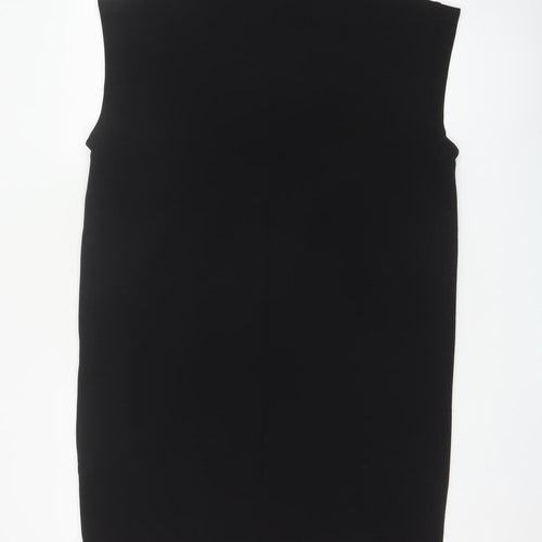 Mango Women Black M Sleeveless Sheath Knee Length Work Dress