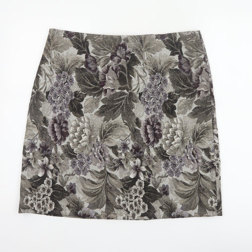 Marks & Spencer Women Multicoloured Floral Pencil Skirt UK 16 Long