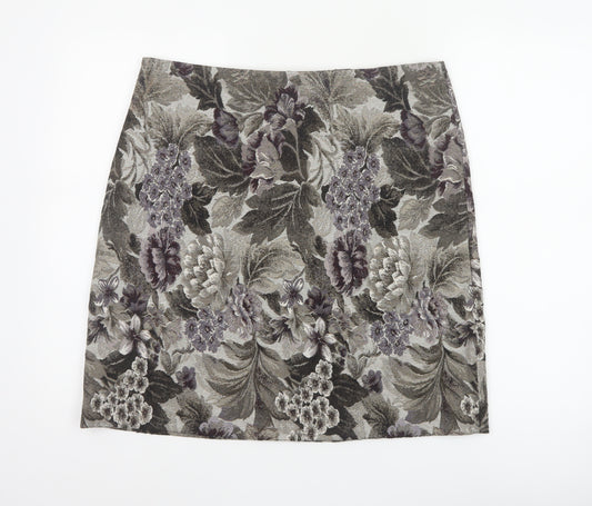 Marks & Spencer Women Multicoloured Floral Pencil Skirt UK 16 Long