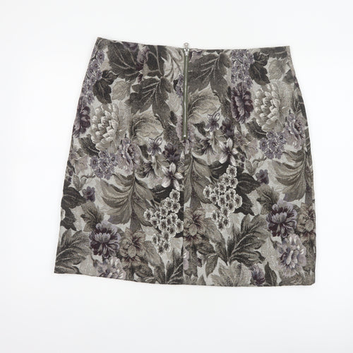 Marks & Spencer Women Multicoloured Floral Pencil Skirt UK 16 Long