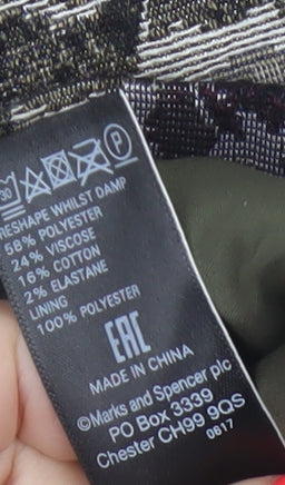 Marks & Spencer Women Multicoloured Floral Pencil Skirt UK 16 Long