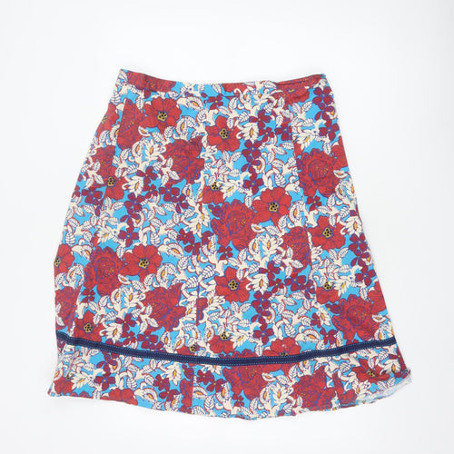 Per Una Women Multicoloured UK 16 Floral A-Line Knee Length Skirt