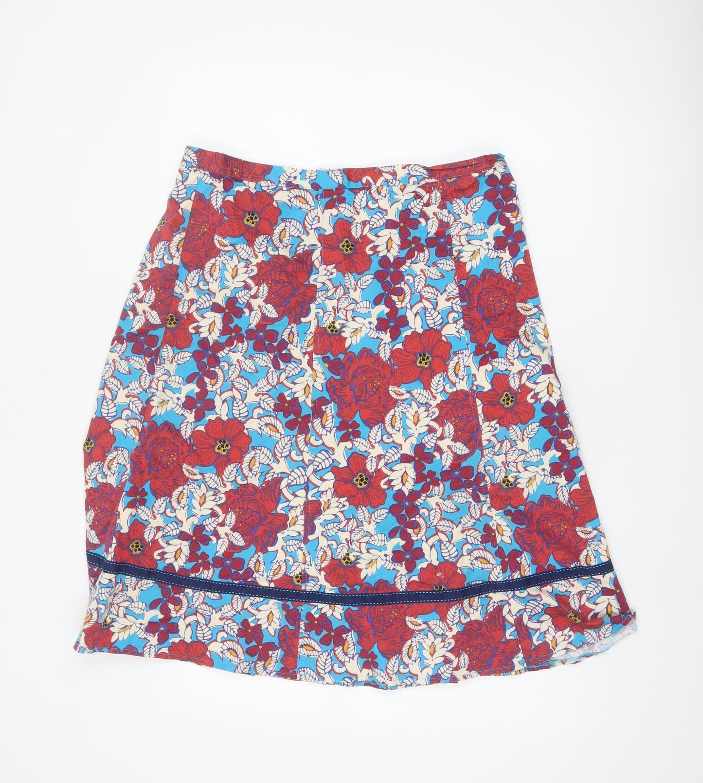 Per Una Women Multicoloured UK 16 Floral A-Line Knee Length Skirt