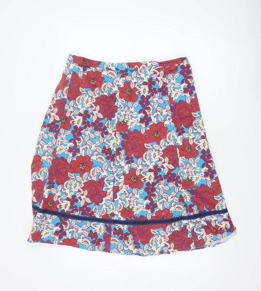 Per Una Women Multicoloured UK 16 Floral A-Line Knee Length Skirt