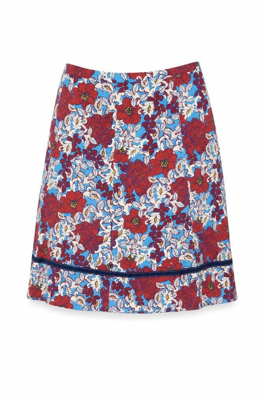 Per Una Women Multicoloured UK 16 Floral A-Line Knee Length Skirt