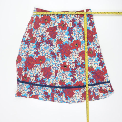 Per Una Women Multicoloured UK 16 Floral A-Line Knee Length Skirt