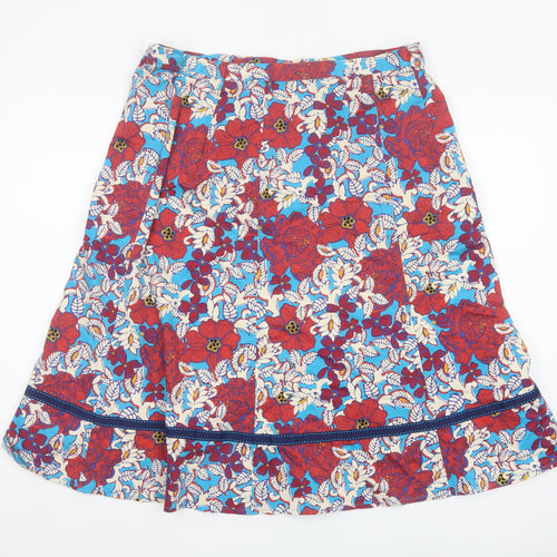 Per Una Women Multicoloured UK 16 Floral A-Line Knee Length Skirt