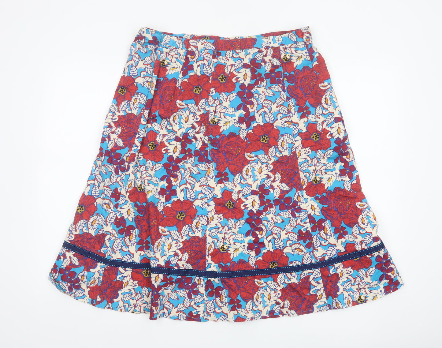 Per Una Women Multicoloured UK 16 Floral A-Line Knee Length Skirt