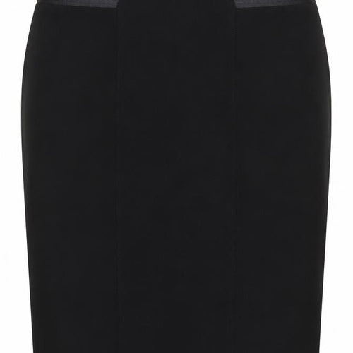 Kaliko Women Black UK 18 Knee Length Pencil Skirt Satin Panel