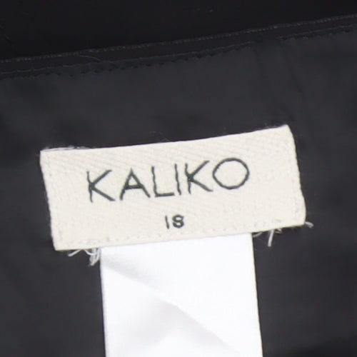 Kaliko Women Black UK 18 Knee Length Pencil Skirt Satin Panel