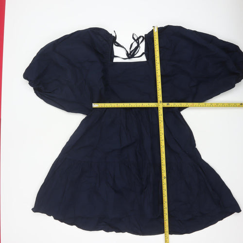 Nobodys Child Women Blue UK 8 Fit & Flare Puff Sleeve Cotton Dress