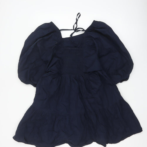 Nobodys Child Women Blue UK 8 Fit & Flare Puff Sleeve Cotton Dress