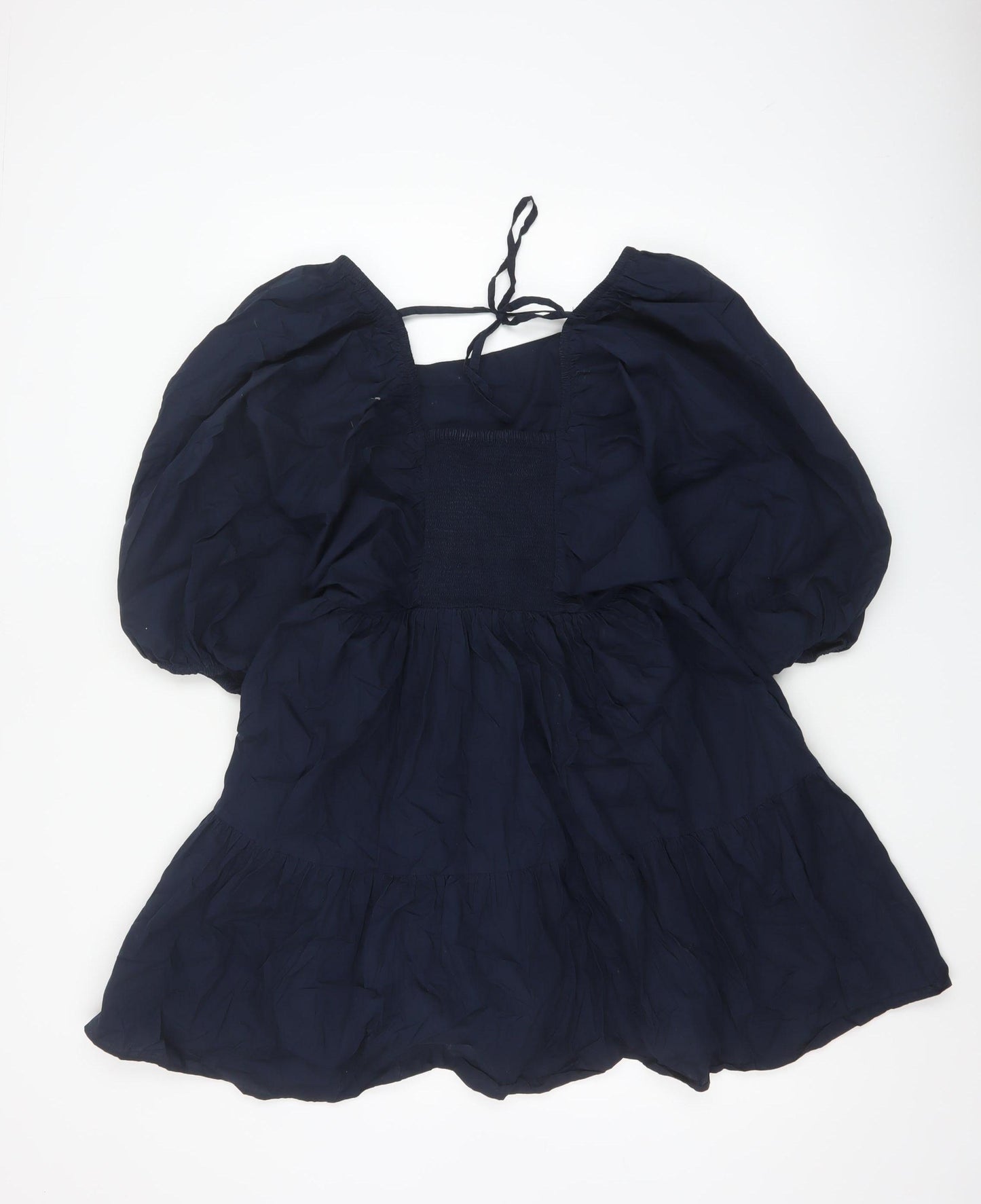 Nobodys Child Women Blue UK 8 Fit & Flare Puff Sleeve Cotton Dress