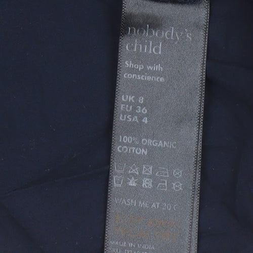 Nobodys Child Women Blue UK 8 Fit & Flare Puff Sleeve Cotton Dress