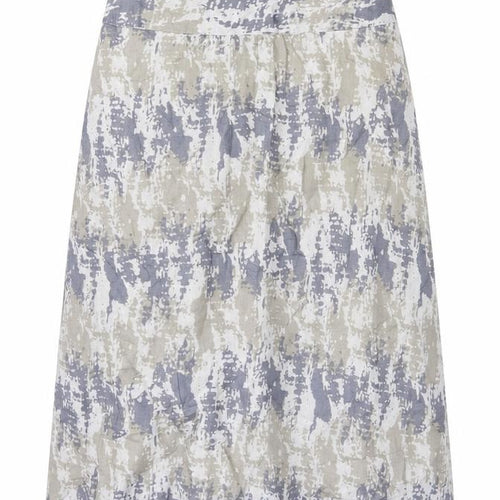 Poetry Women Grey Linen A-Line Long Skirt UK 14 Lined