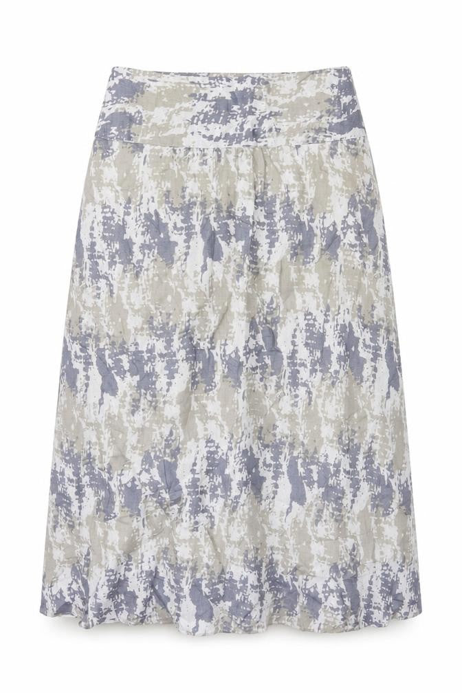 Poetry Women Grey Linen A-Line Long Skirt UK 14 Lined