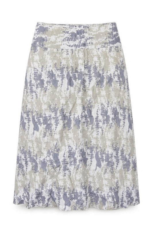Poetry Women Grey Linen A-Line Long Skirt UK 14 Lined