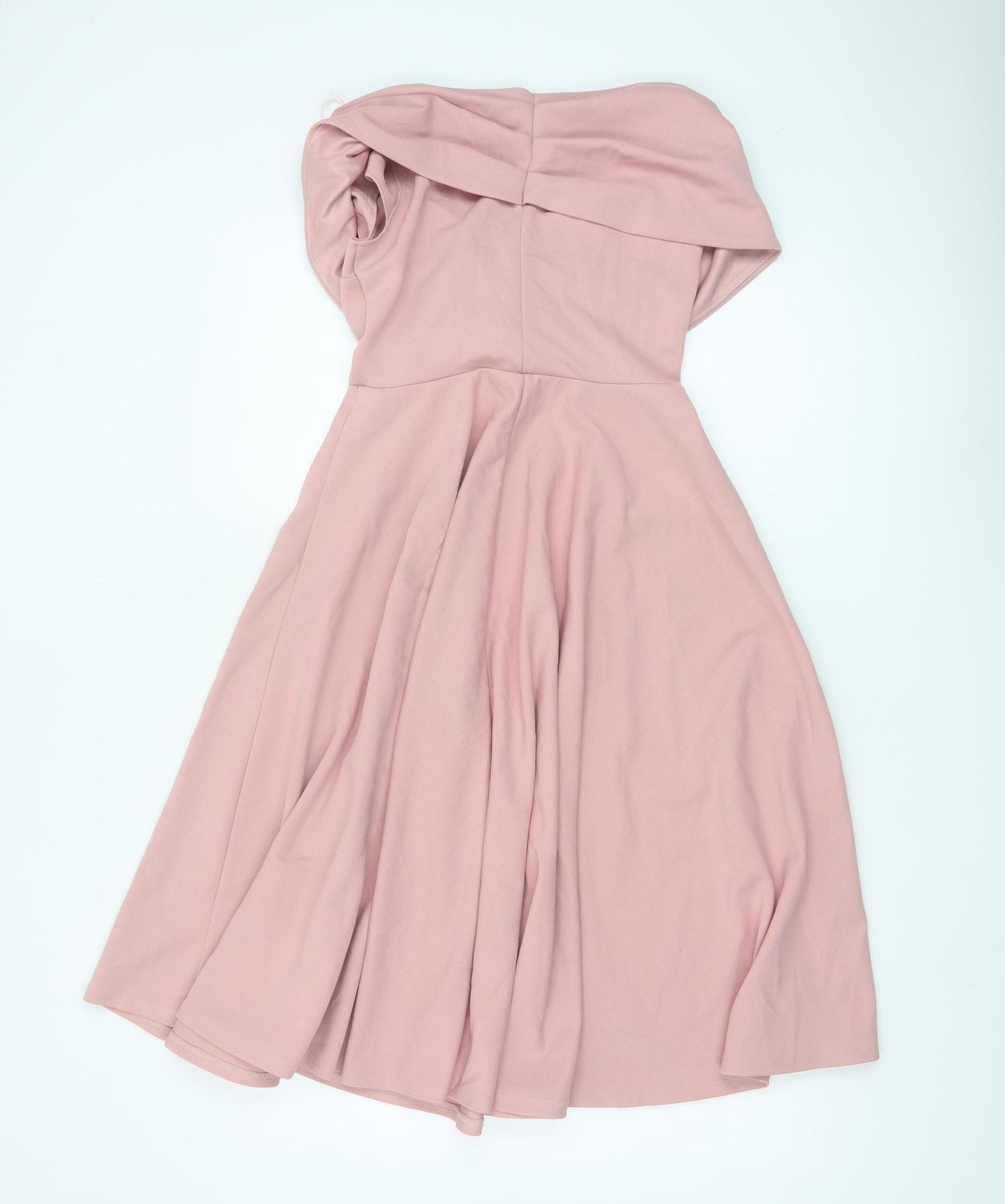 Quiz Women Pink UK 8 Off Shoulder Fit & Flare Knee Dress