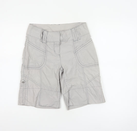 Next Women’s Grey Cargo Shorts UK 6 Cotton Nylon Multi Pocket