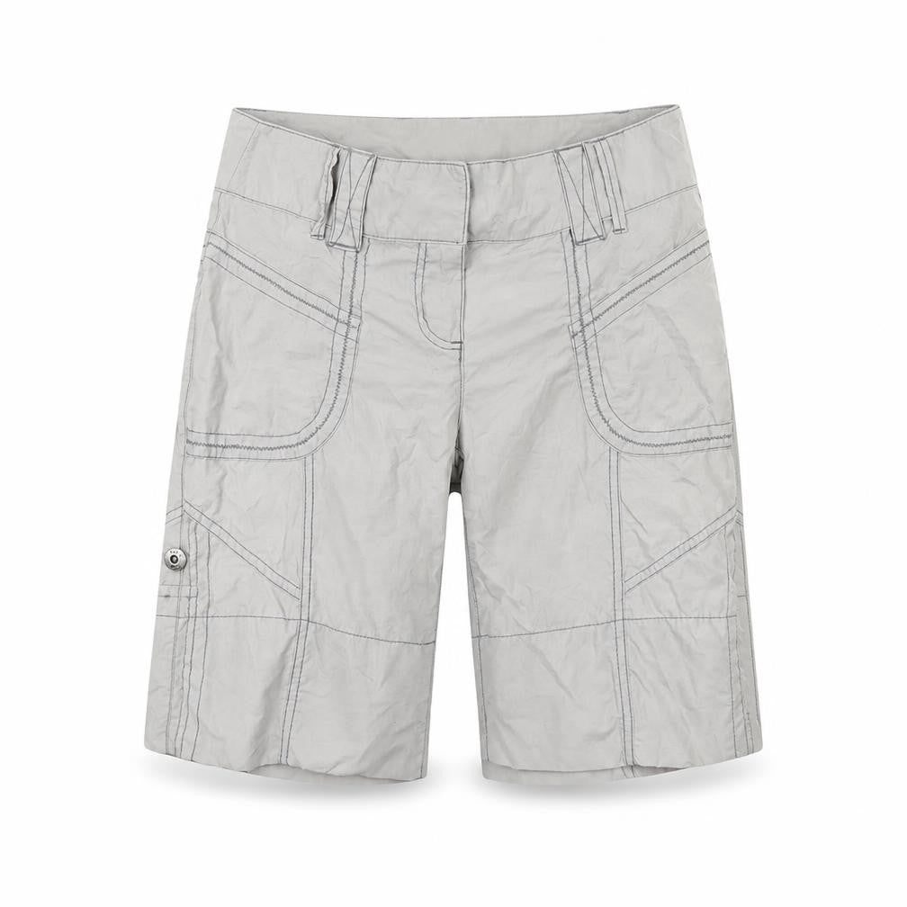 Front view of Next Women’s Grey Cargo Shorts UK 6 Cotton Nylon Multi Pocket