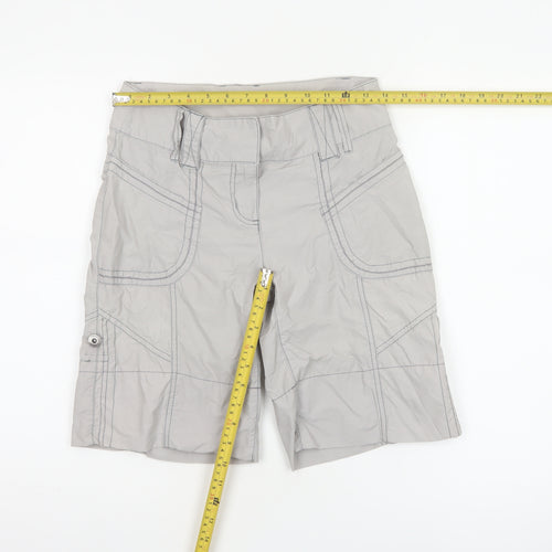 Next Women’s Grey Cargo Shorts UK 6 Cotton Nylon Multi Pocket