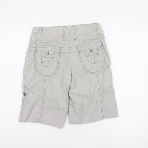 Next Women’s Grey Cargo Shorts UK 6 Cotton Nylon Multi Pocket