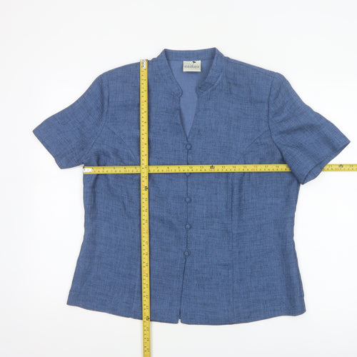 Eastex Women’s Blue UK 14 Short Sleeve Button-Up Blouse