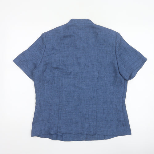 Eastex Women’s Blue UK 14 Short Sleeve Button-Up Blouse