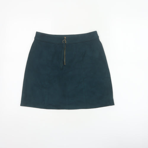 edc by Esprit Women Blue UK 6 A-Line Short Stretch Zip Skirt