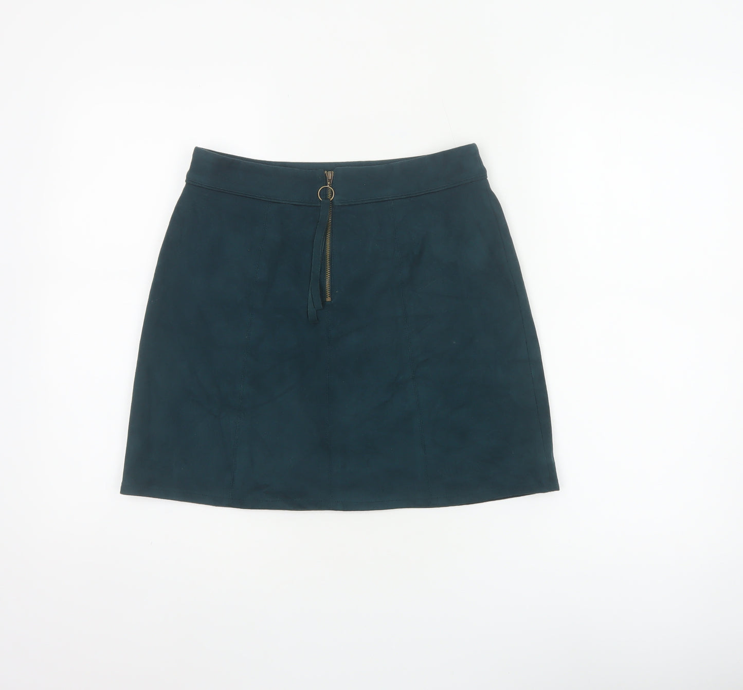 edc by Esprit Women Blue UK 6 A-Line Short Stretch Zip Skirt