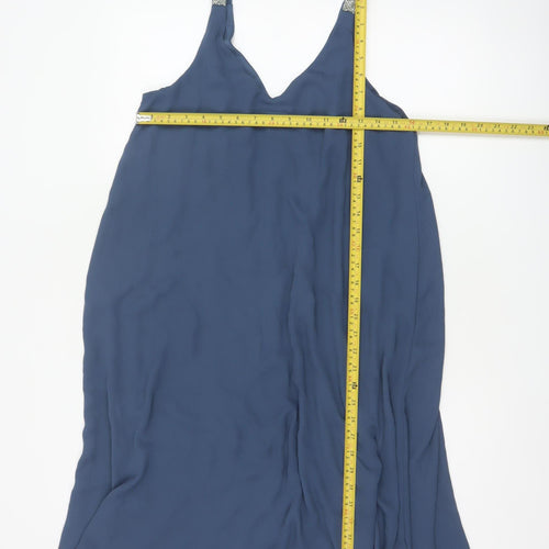 Next Women Blue UK 8 Long Fit & Flare Beaded Strap Formal Dress