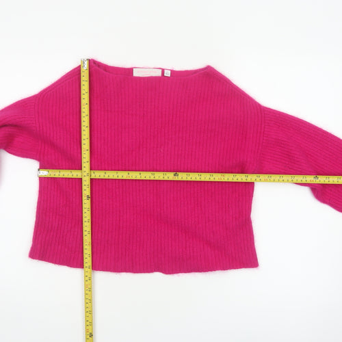 Gharani Strok Women Pink UK 14 Angora Rib Knit Pullover Jumper