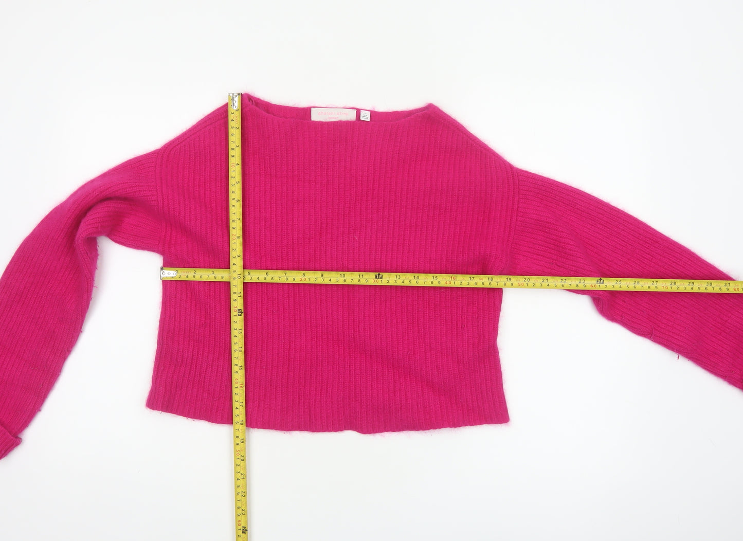 Gharani Strok Women Pink UK 14 Angora Rib Knit Pullover Jumper