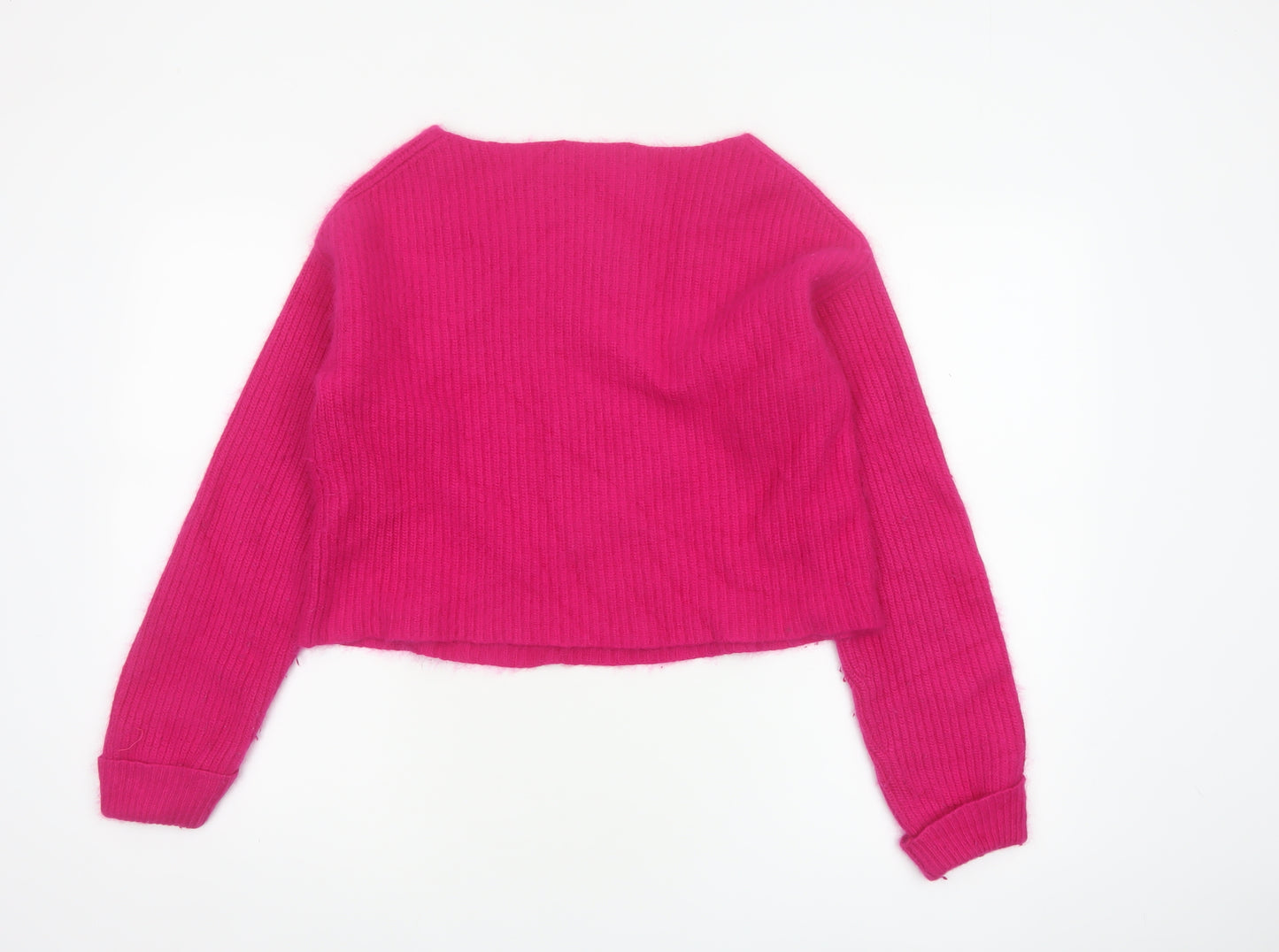 Gharani Strok Women Pink UK 14 Angora Rib Knit Pullover Jumper