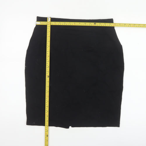 Marks and Spencer Women Black UK 14 Pencil Knee Length Work Skirt