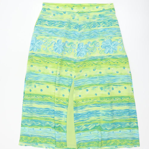Sensations Women Green Blue UK 18 Long Wrap Floral Skirt