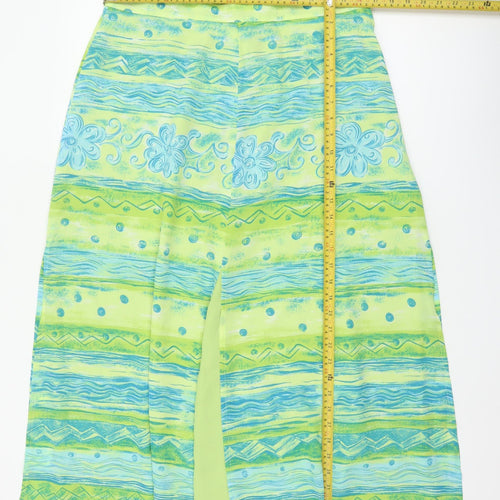 Sensations Women Green Blue UK 18 Long Wrap Floral Skirt