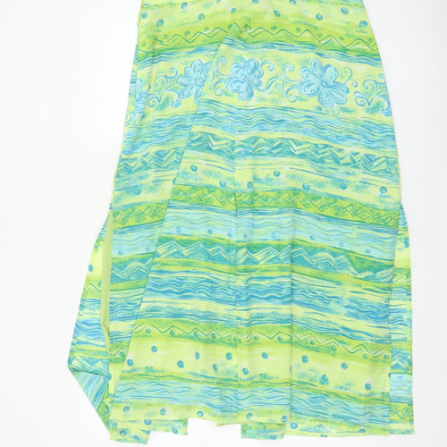Sensations Women Green Blue UK 18 Long Wrap Floral Skirt