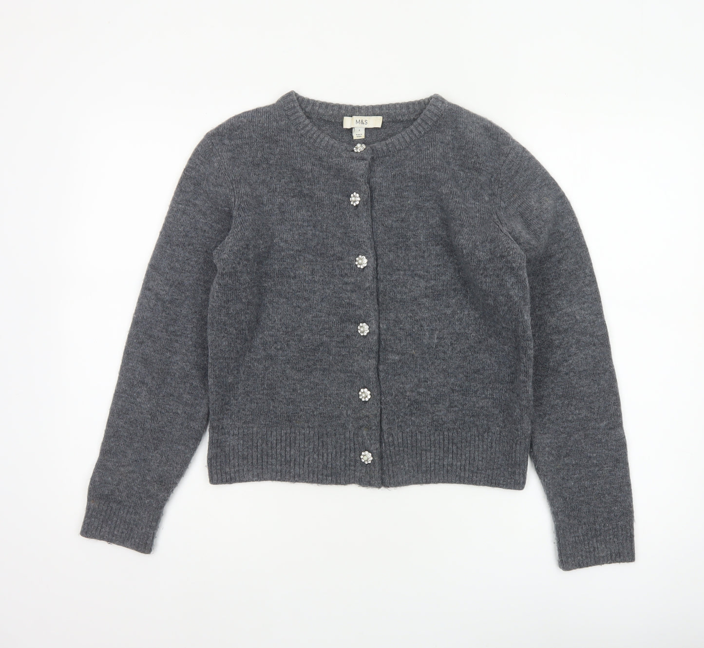 Marks and Spencer Women’s Grey S Jewel Button Knit Cardigan