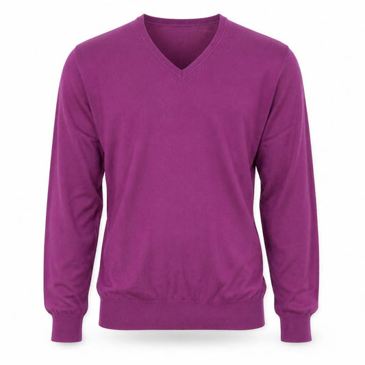 Charles Tyrwhitt Men's Purple M Merino Wool V-Neck Pullover Jumper