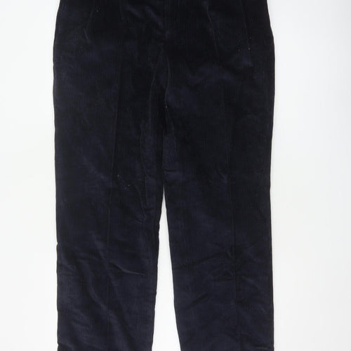 Best Men’s Navy Blue 35in Corduroy Straight Trousers Cotton Blend