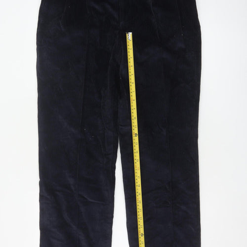 Best Men’s Navy Blue 35in Corduroy Straight Trousers Cotton Blend