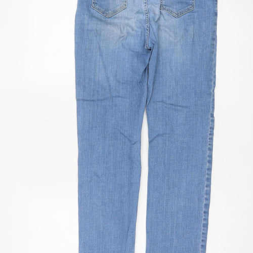 Marks & Spencer Women Blue UK 10 Straight Studded Stretch Jeans