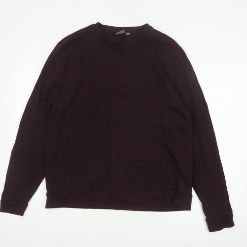 ASOS Men Brown L Pullover Crew Neck Cotton Sweatshirt