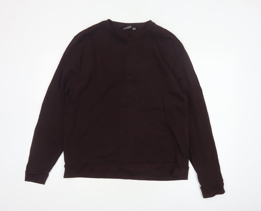 ASOS Men Brown L Pullover Crew Neck Cotton Sweatshirt
